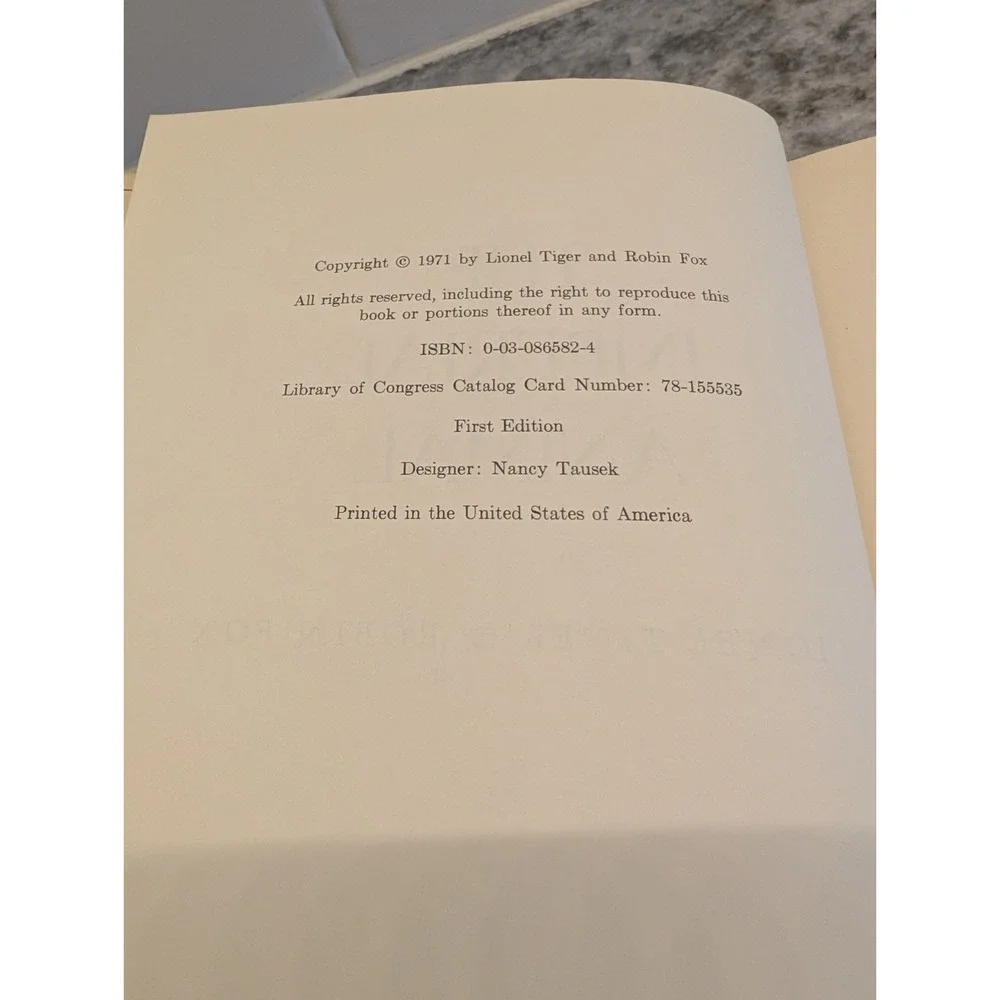 The Imperial Animal by Lionel Tiger & Robin Fox 1st Edition HC DJ